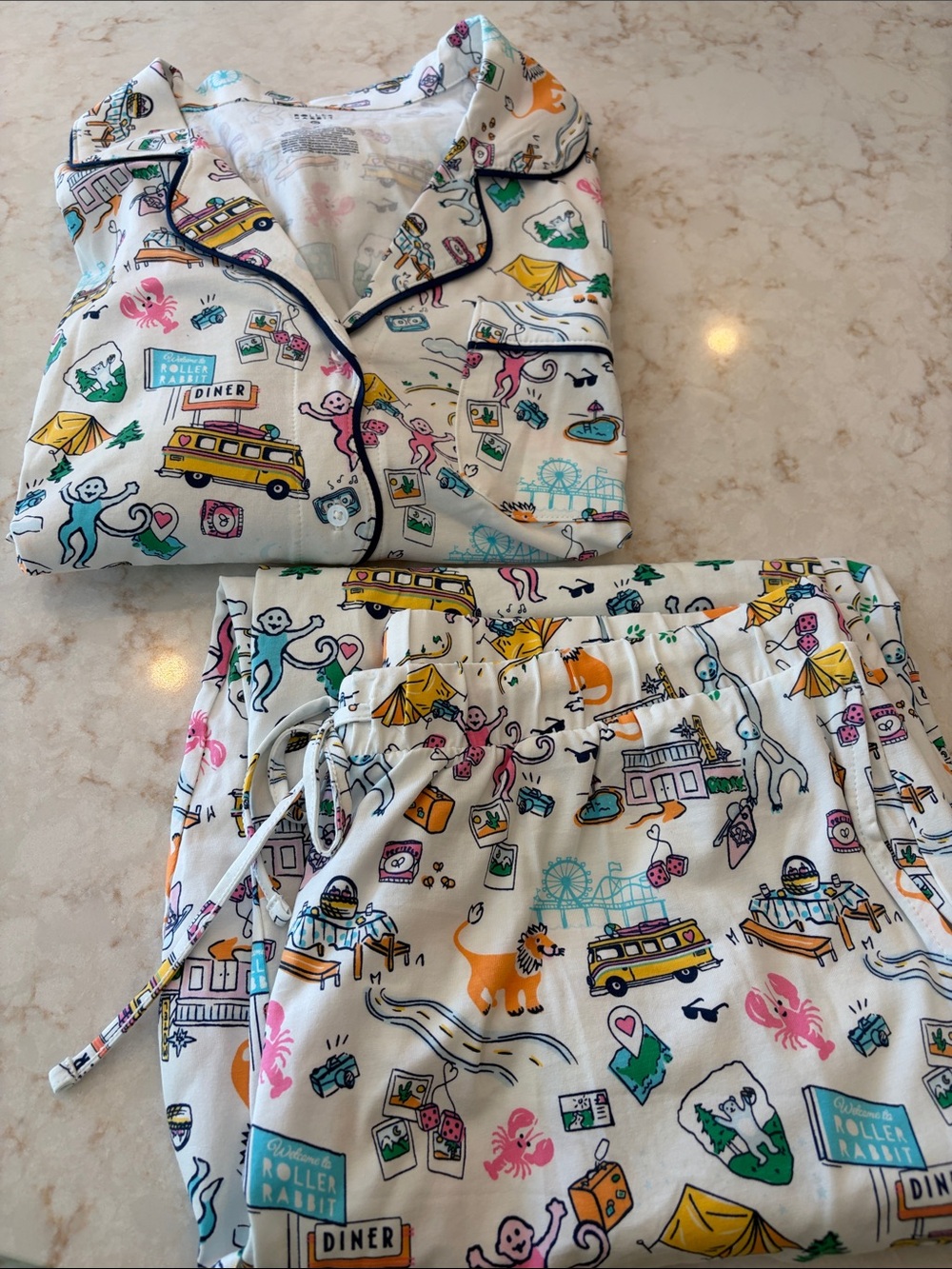 Roller Rabbit x Target Women's Roadtrip Long Sleeves and Pants Pajama Set XL - Picture 6 of 7